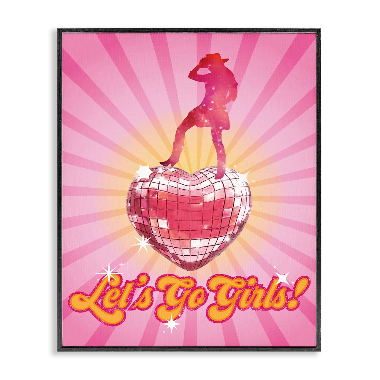 Stupell Industries Let's Go Girls Disco Framed Giclee Wall Art Design by Susan Arnot